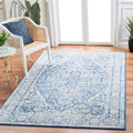 SAFAVIEH Brentwood Collection 4 x 6 Ivory / Navy BNT832A Medallion Distressed Non-Shedding Living Room Bedroom Accent Rug