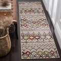 SAFAVIEH Amsterdam Collection Runner Rug - 2'3'' x 14', Light Grey & Multi, Moroccan Boho Design, Non-Shedding & Easy Care, Idea