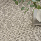 Nourison Positano Indoor/Outdoor Light Grey 7' X 10' Area Rug, Easy Cleaning, Non Shedding, Bed Room, Living Room, Dining Room, Deck, Backyard, Patio (7X10)