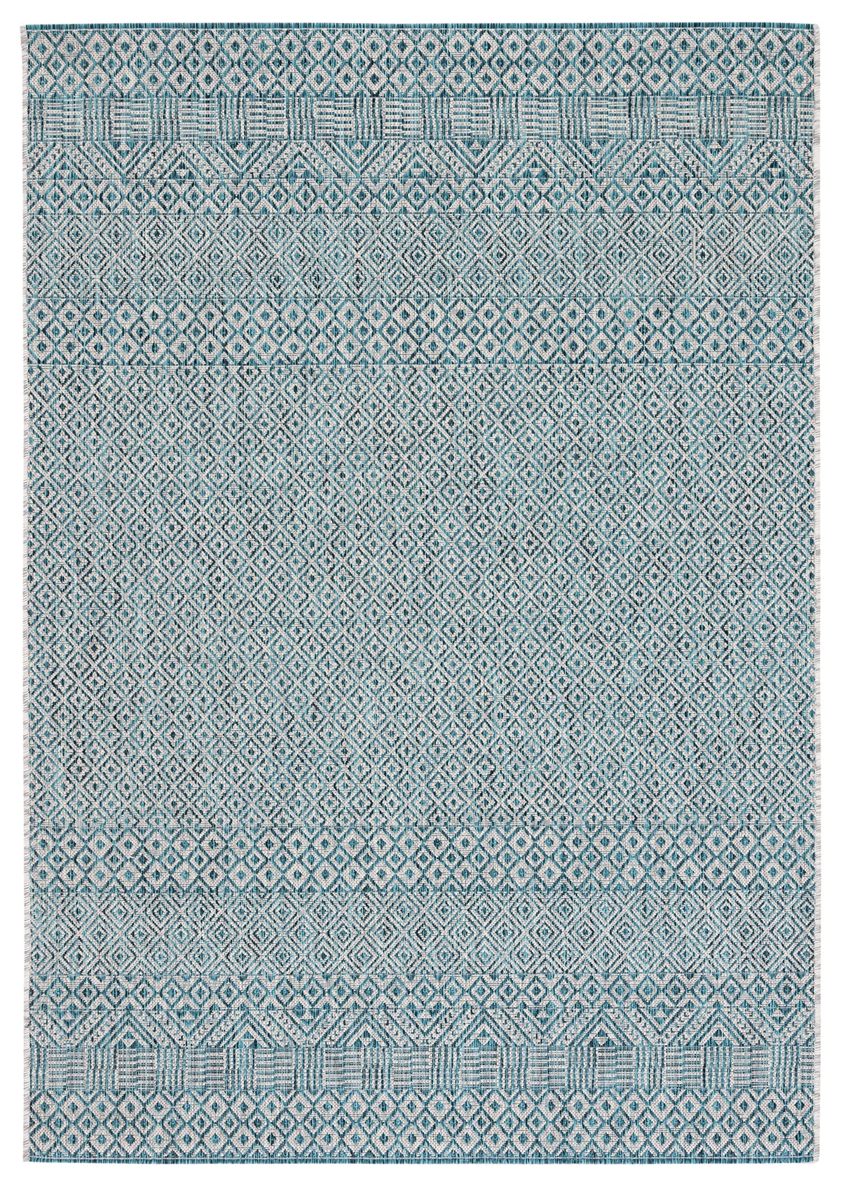 Safavieh Courtyard Collection 4' X 5'7' Grey/Aqua Cy8235 Indoor/ Outside Waterproof Easy Cleansingpatio Backyard Mudroom Area Mat