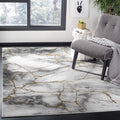 SAFAVIEH Craft Collection Area Rug - 4 Square, Grey & Gold, Modern Abstract Design, Non-Shedding & Easy Care, Ideal for High Tr