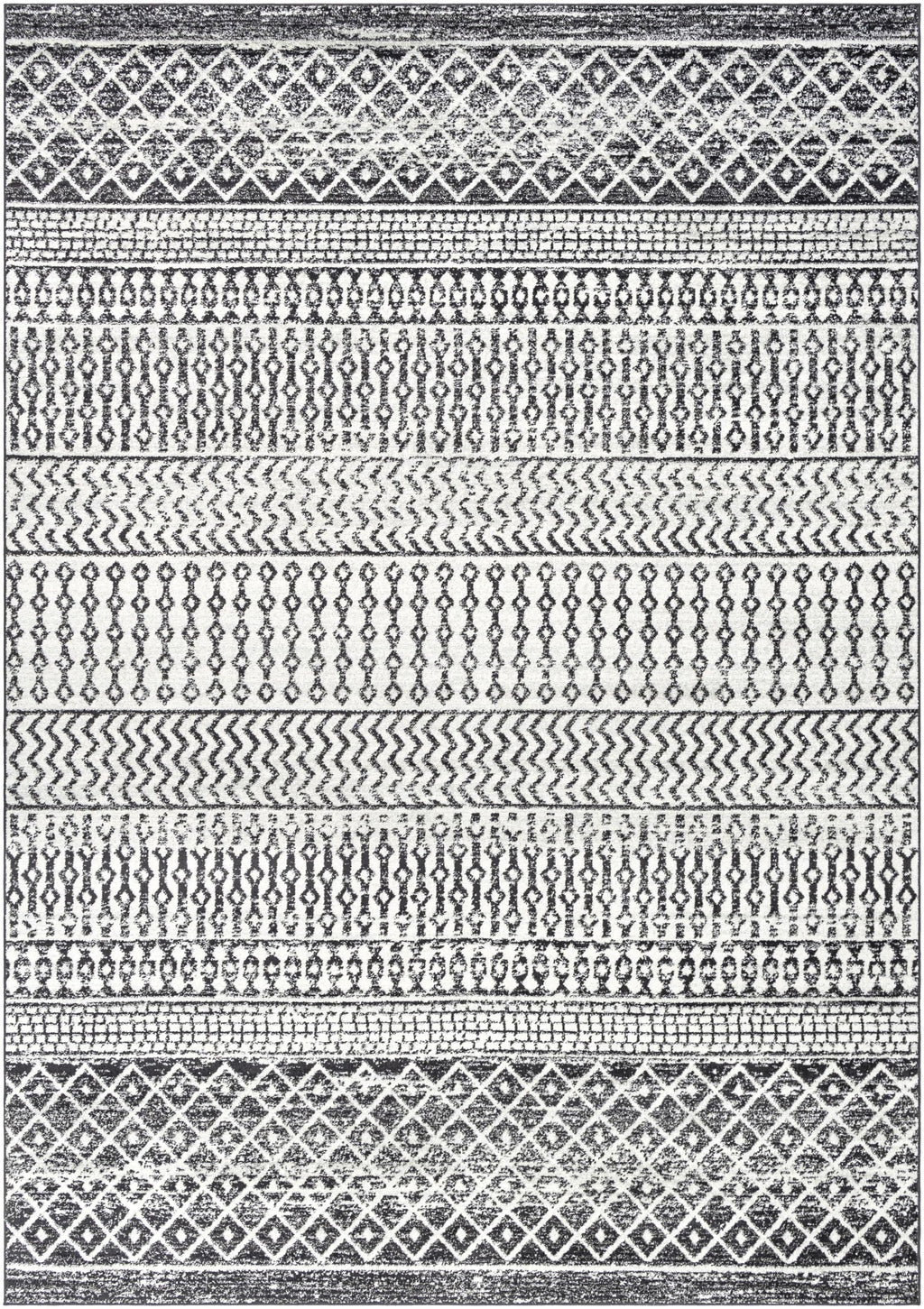 Livabliss Chester Boho Moroccan Area Rug,12' X 18',Black