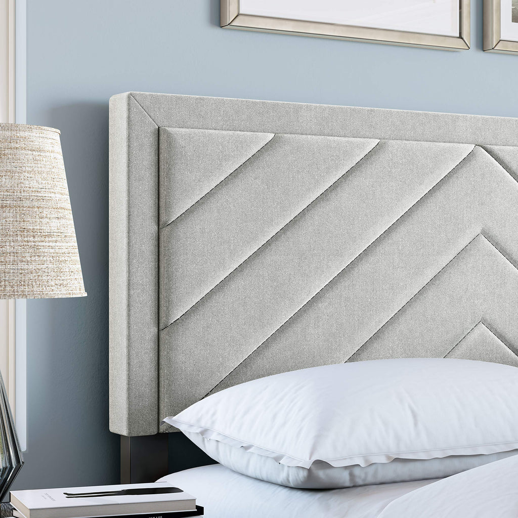 Boyd Sleep Barcelona Upholstered Platform Bed with Headboard and Durable Mattress Foundation with Strong 14 Wood Slat Supports, No BoxSpring Required: Queen, White