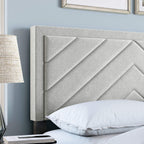Boyd Sleep Barcelona Upholstered Platform Bed with Headboard and Durable Mattress Foundation with Strong 14 Wood Slat Supports, No BoxSpring Required: Queen, White
