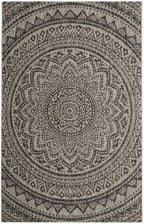 Safavieh Courtyard Collection 5'3' X 7'7' Light Grey/Black Cy8734 Indoor/ Outdoor Waterproof Easy Cleaning Patio Backyard Mudroom Area Rug