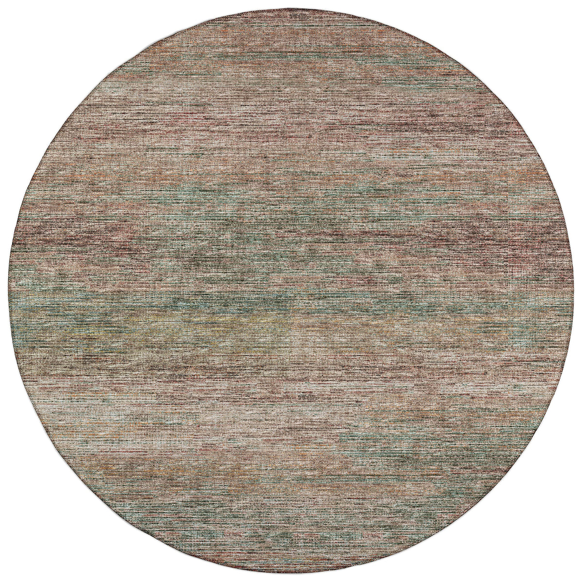 Addison Rugs Marston 8' X 8' Transitional Multi Indoor Outdoor Round Rug, Easy Clean, Machine Washable, Non Shedding, Bedroom, Living Room, Dining Room, Kitchen, Patio Rug