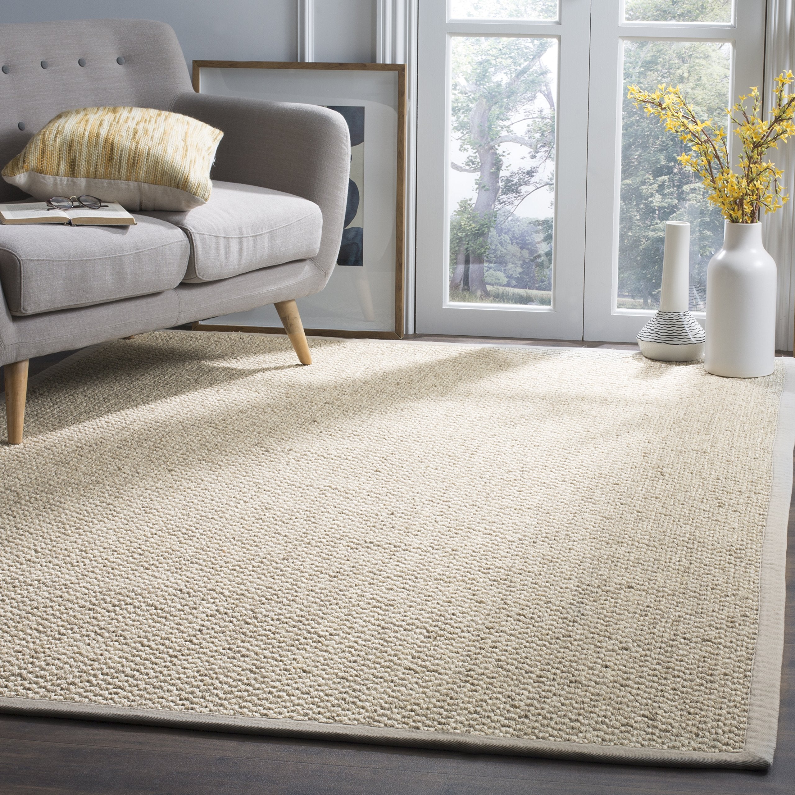 SAFAVIEH Natural Fiber Collection Area Rug - 6 Square, Marble, Sisal Design, Easy Care, Ideal for High Traffic Areas in Living 