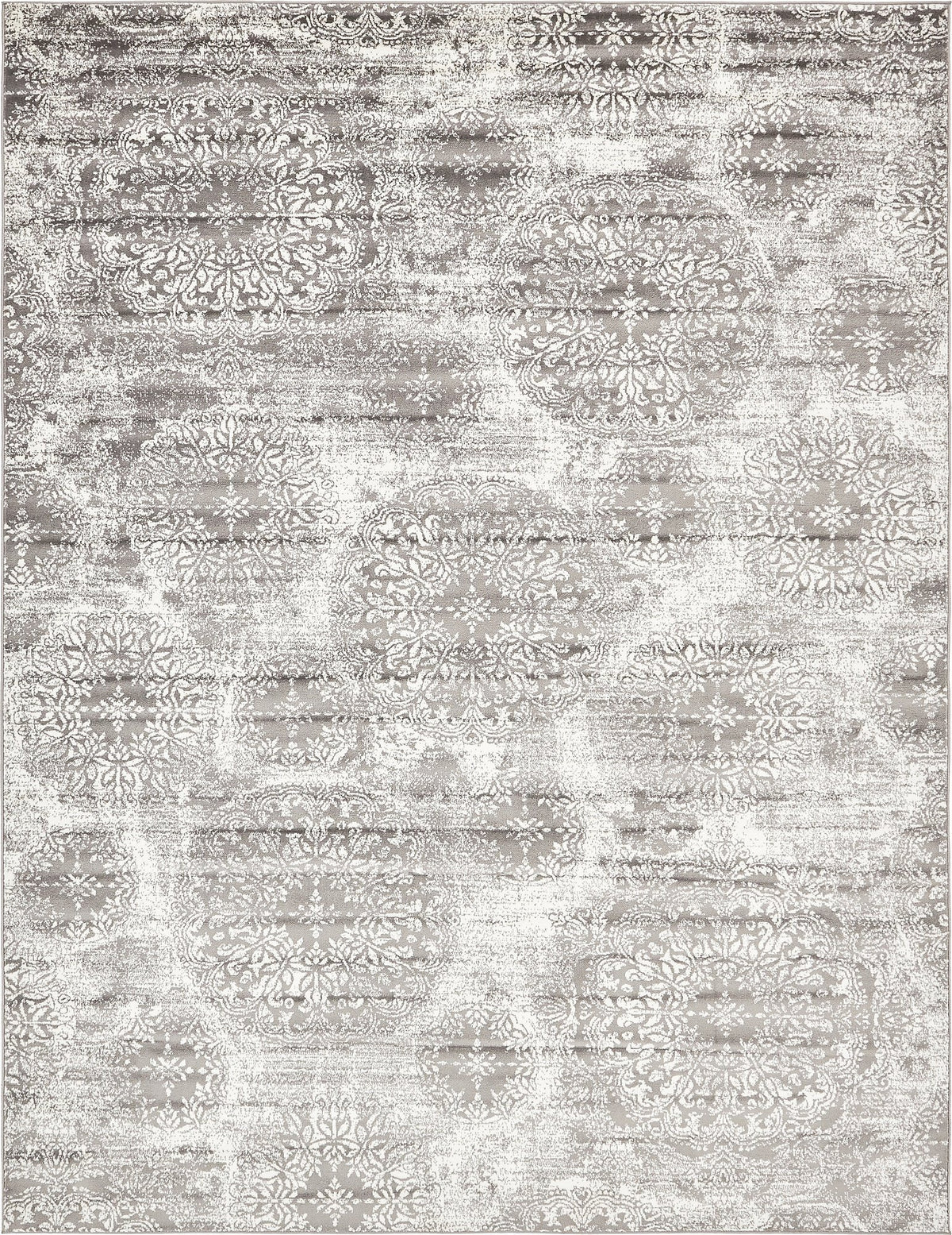 Unique Loom Sofia Collection Area Rug - Grand (9 x 12 Rectangle Gray/Ivory)