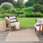 Nourison Positano Indoor/Outdoor Beige 8' X 10' Area Rug, Easy Cleaning, Non Shedding, Bed Room, Living Room, Dining Room, Backyard, Deck, Patio (8X10)
