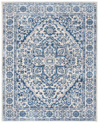 Safavieh Brentwood Collection X-Large Area Rug - 11' X 15', Navy & Light Grey, Medallion Distressed Design, Non-Shedding & Easy