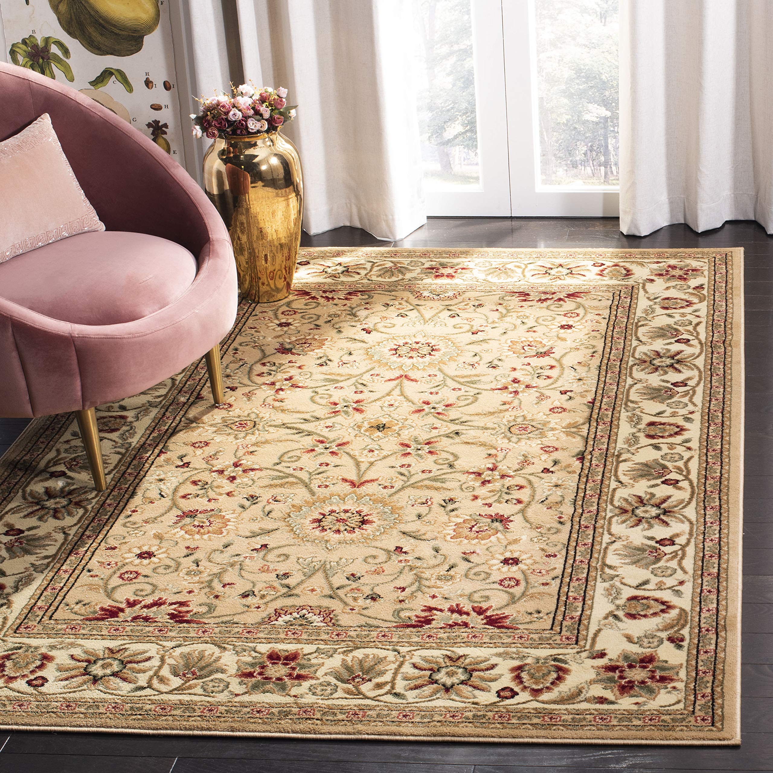 SAFAVIEH Lyndhurst Collection 33 Square Beige/Ivory LNH212D Traditional Oriental Non-Shedding Living Room Bedroom Accent Rug