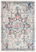 SAFAVIEH Madison Collection Accent Rug - 2 x 3, Cream & Blue, Medallion Distressed Design, Non-Shedding & Easy Care, Ideal for