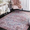 SAFAVIEH Tucson Collection Accent Rug - 3 x 5, Grey Blue & Rust, Persian Design, Non-Shedding Machine Washable & Slip Resistan