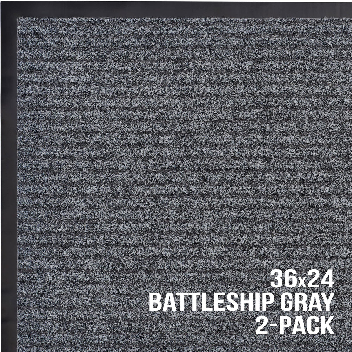 Sierra Concepts 2-Pack Front Door Mat - Large 36 X 24 Welcome Indoor Outdoor Entryway Mats For Shoe Scraper, Ideal For Inside Outside High Traffic Area, Gray