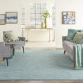 Nourison Positano Indoor/Outdoor Aqua 2'2' X 8' Area Rug, Easy Cleaning, Non Shedding, Bed Room, Living Room, Dining Room, Back