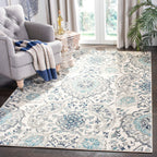 Safavieh Madison Collection Area Rug - 5'3'' X 7'6'', Cream & Light Grey, Boho Chic Glam Paisley Design, Non-Shedding & Easy Car