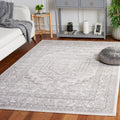 SAFAVIEH Adirondack Collection Accent Rug - 4 x 6, Ivory & Silver, Oriental Medallion Design, Non-Shedding & Easy Care, Ideal 