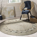 SAFAVIEH Natural Fiber Round Collection 10 Round Grey NF364C Handmade Boho Charm Farmhouse Jute Area Rug