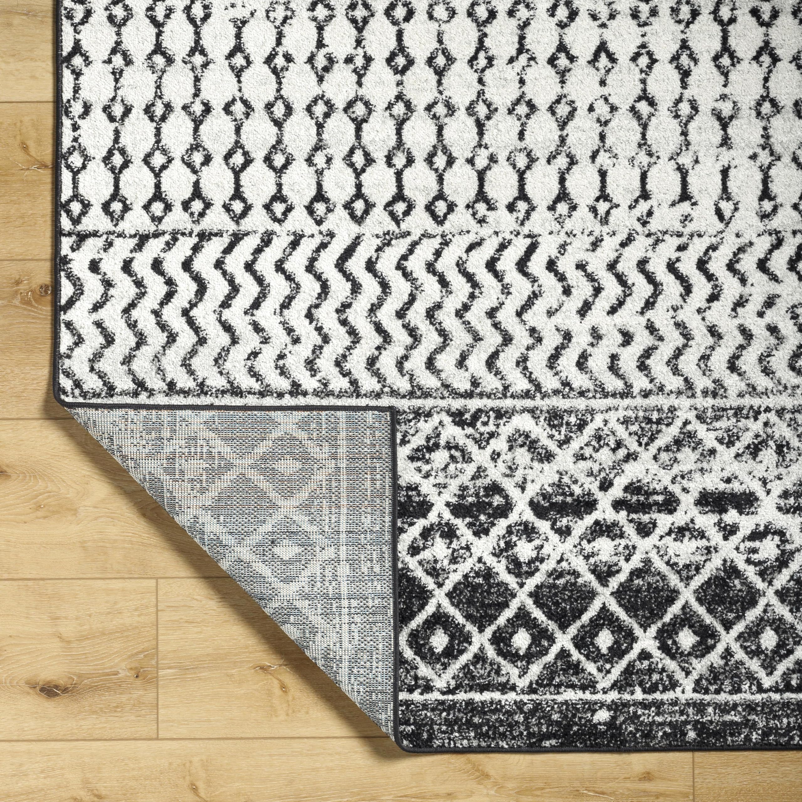 Livabliss Chester Boho Moroccan Area Rug,12' X 18',Black
