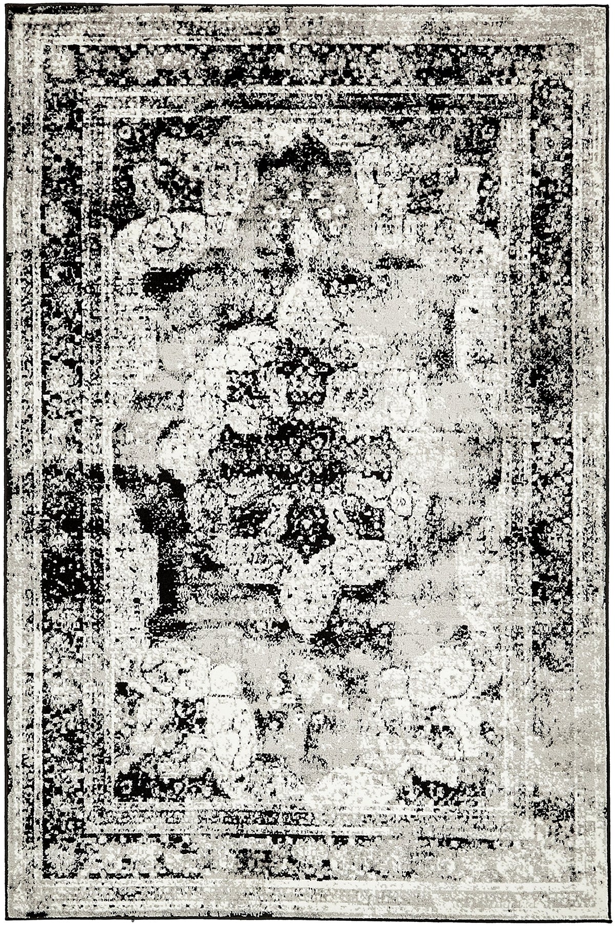 Unique Loom Sofia Collection Area Rug - Salle Garnier (5 3 x 8 Rectangle, Black/ Ivory)
