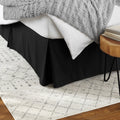 Amazon Basics - Lightweight Pleated Bed Skirt, Full, Black, Solid