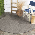 SAFAVIEH Courtyard Collection 5'3' Round Black/Beige CY8022 Indoor/ Outdoor Patio Backyard Mudroom Area Rug