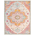 SAFAVIEH Crystal Collection X-Large Area Rug - 12 x 18, Light Blue & Fuchsia, Medallion Distressed Design, Non-Shedding & Easy