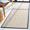 SAFAVIEH Natural Fiber Collection 26 x 6 Marble / Dark Grey NF143D Border Sisal Runner Rug