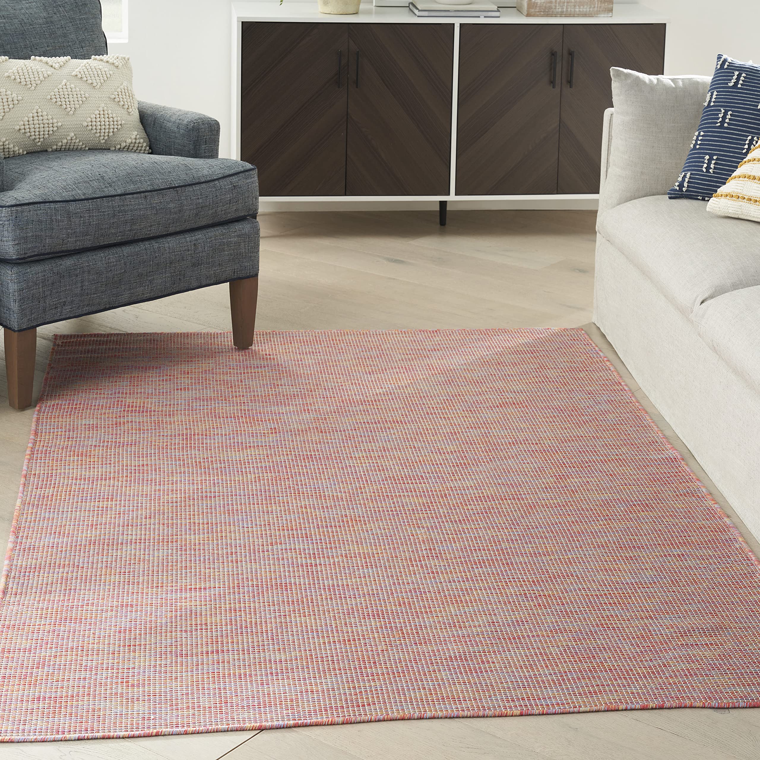 Nourison Positano Indoor/Outdoor Rainbow 6' X 9' Area Rug, Easy Cleaning, Non Shedding, Bed Room, Living Room, Dining Room, Backyard, Deck, Patio (6X9)