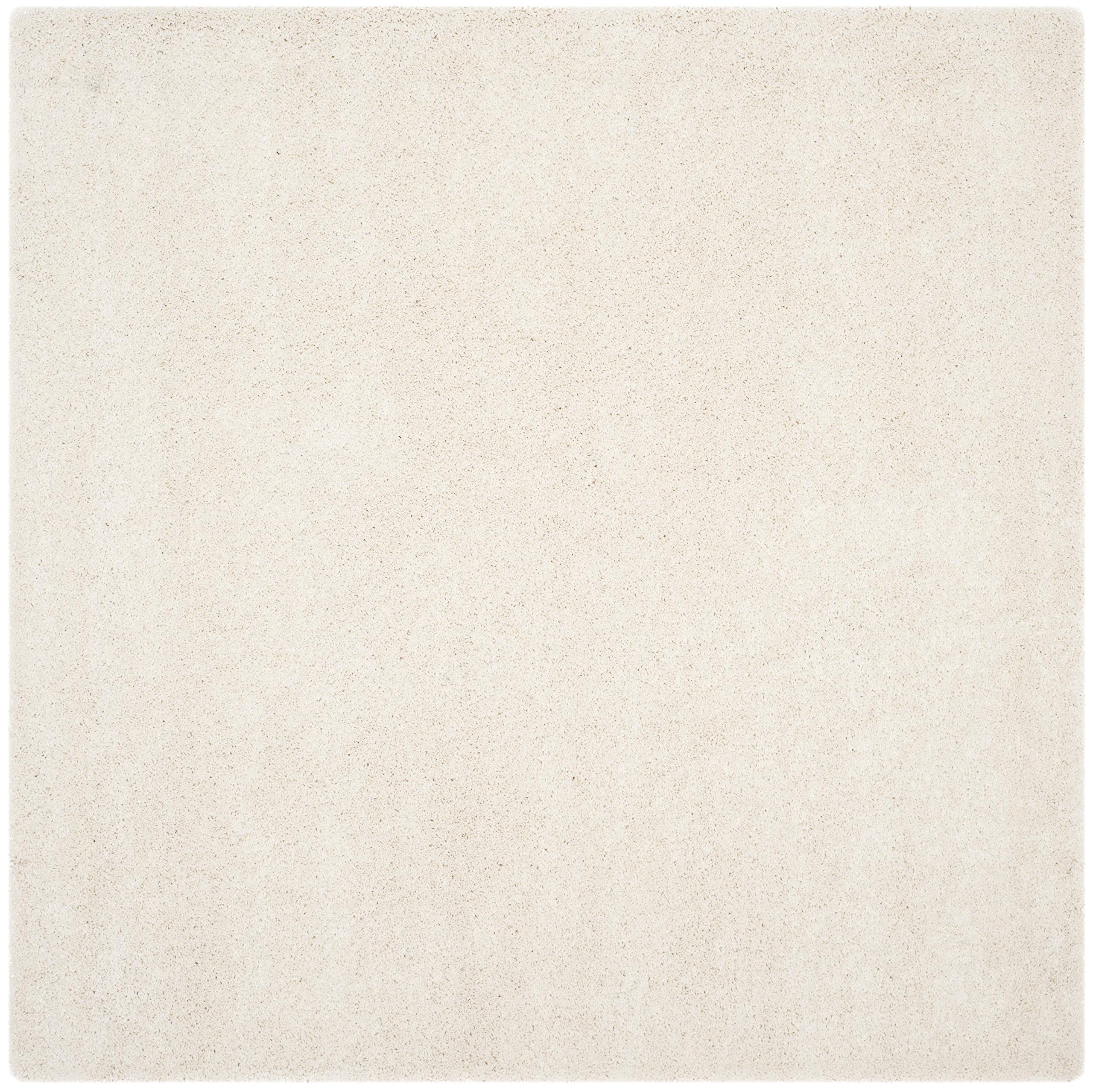 Safavieh Milan Shag Collection Area Rug - 11' Square, Ivory, Solid Design, Non-Shedding & Easy Care, 2-Inch Thick Ideal For High
