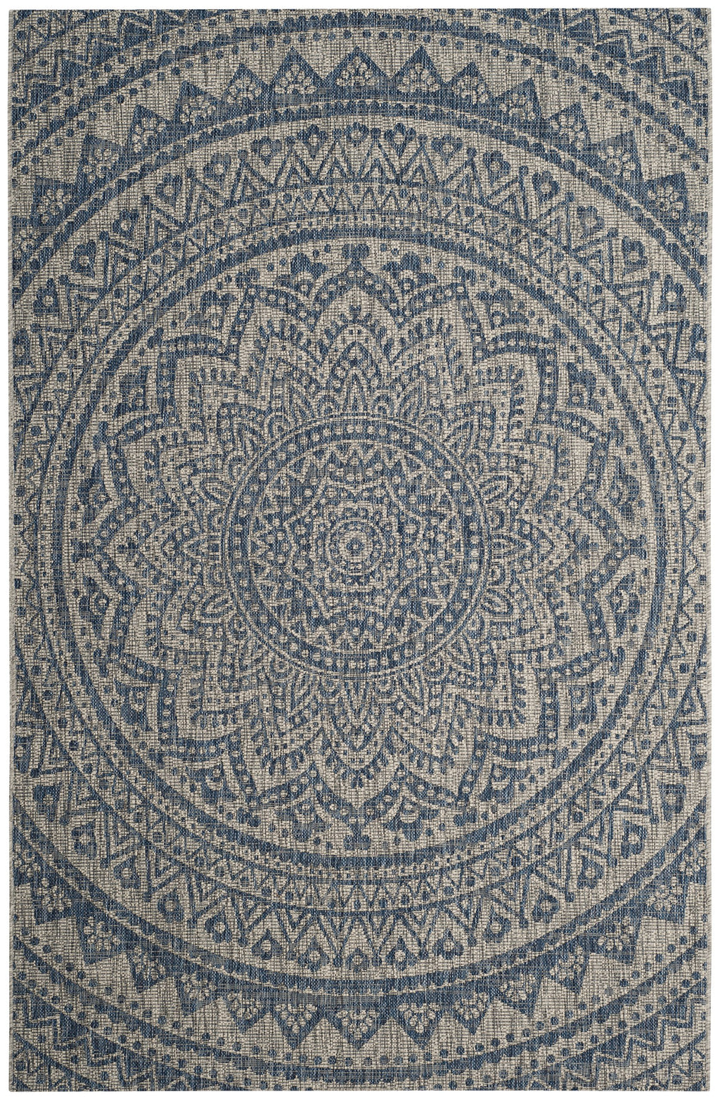 Safavieh Courtyard Collection 5'3' X 7'7' Light Grey/Blue Cy8734 Indoor/ Outdoor Waterproof Easy Cleaning Patio Backyard Mudroom Area Rug