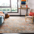 SAFAVIEH Madison Collection Area Rug - 6 x 9, Grey & Orange, Modern Abstract Design, Non-Shedding & Easy Care, Ideal for High 
