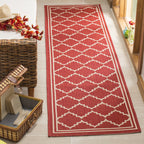 SAFAVIEH Courtyard Collection 2'3'' x 10' Red/Beige CY6889 Indoor/ Outdoor Waterproof Easy Cleaning Patio Backyard Mudroom Runne