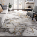 SAFAVIEH Craft Collection Area Rug - 67 x 9, Grey & Gold, Modern Abstract Design, Non-Shedding & Easy Care, Ideal for High Tra