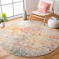SAFAVIEH Madison Collection Area Rug - 10 Round, Grey & Turquoise, Modern Abstract Design, Non-Shedding & Easy Care, Ideal for 