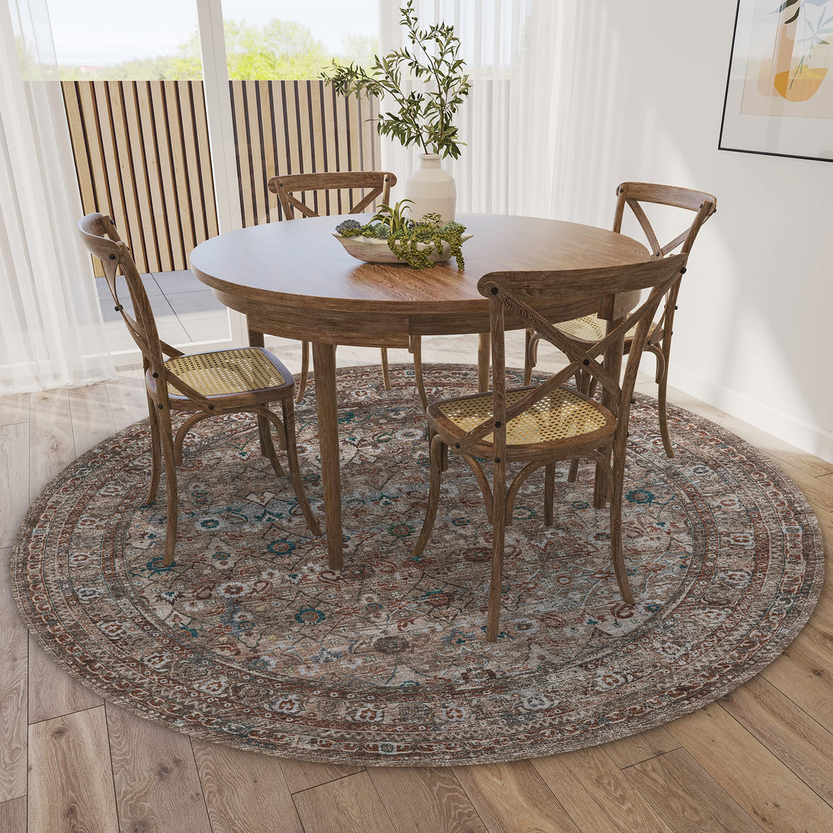 Dalyn Rugs Jericho Jc7 Latte 8' X 8' Rectangle Soft Round Rug, Easy Clean, Non Shedding, Bedroom, Entry, Living Room, Dining Room, Kitchen Rug