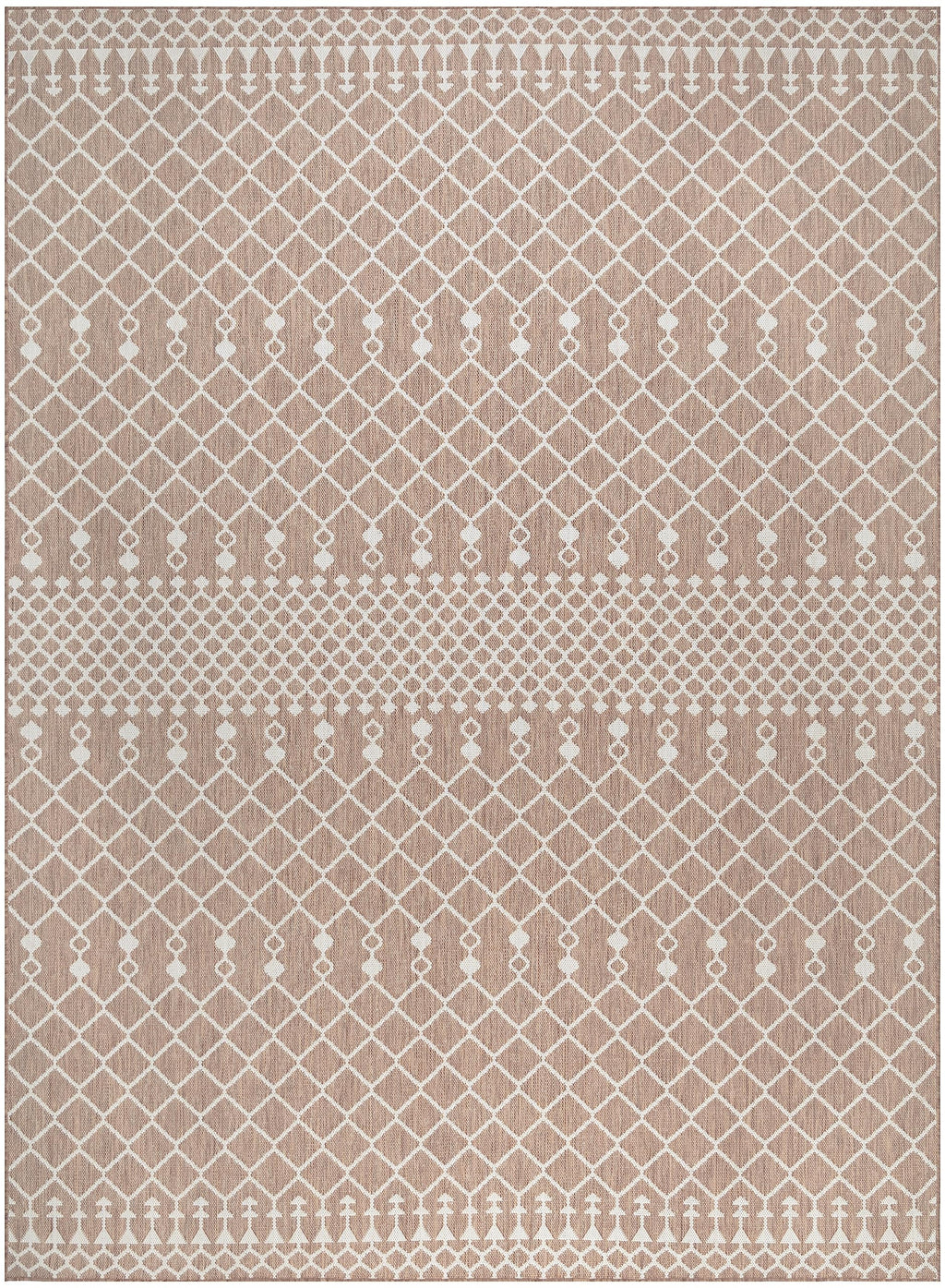 Nourison Positano Indoor/Outdoor Beige 8' X 10' Area Rug, Easy Cleaning, Non Shedding, Bed Room, Living Room, Dining Room, Backyard, Deck, Patio (8X10)
