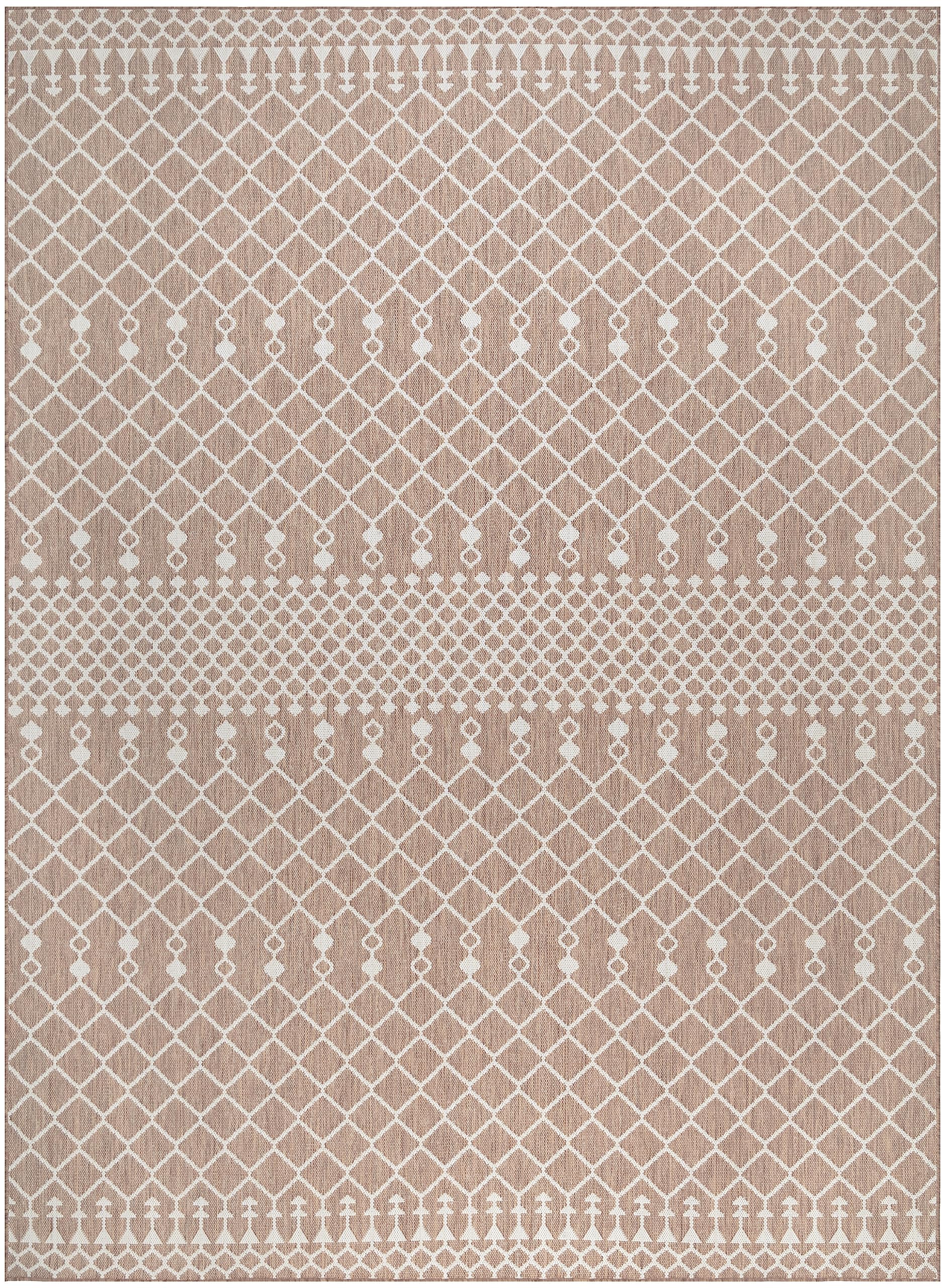 Nourison Positano Indoor/Outdoor Beige 8' X 10' Area Rug, Easy Cleaning, Non Shedding, Bed Room, Living Room, Dining Room, Backyard, Deck, Patio (8X10)