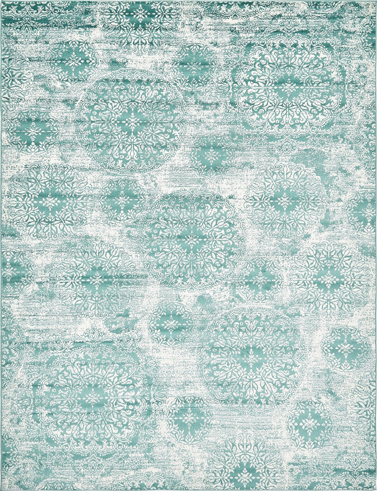Unique Loom Sofia Collection Area Rug - Grand (9 x 12 Rectangle, Turquoise/ Ivory)