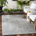 Safavieh Courtyard Collection 4' X 5'7' Grey/Navy Cy8680 Indoor/ Outdoor Waterproof Easy Cleaning Patio Backyard Mudroom Accent Rug