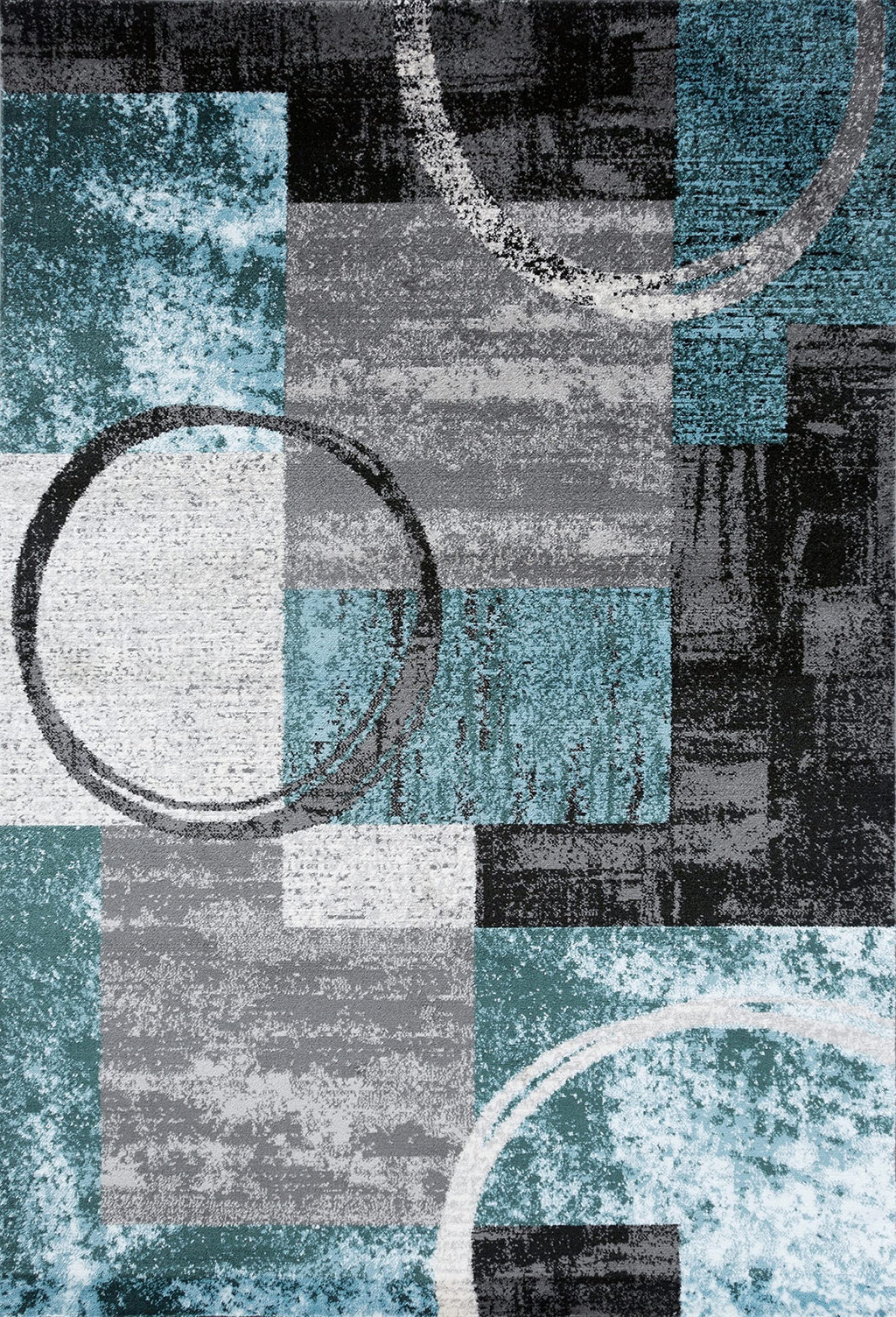 Rugshop Contemporary Abstract Circle Design Soft Area Rug 10' X 14' Gray