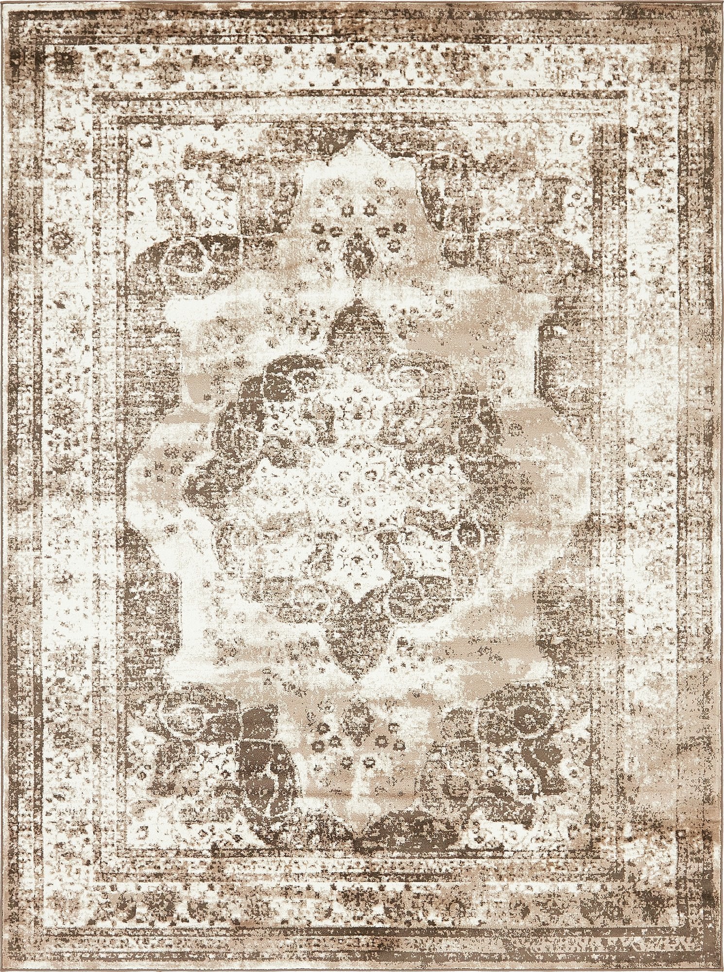Unique Loom Sofia Collection Area Rug - Salle Garnier (7 10 x 11 Rectangle, Light Brown/ Brown)