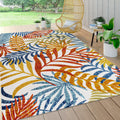 Jonathan Y Amc100B-5 Tropics Palm Leaves Indoor Outdoor Area-Rug Bohemian Floral Easy-Cleaning High Traffic Bedroom Kitchen Backyard Patio Porch Non Shedding, 5 X 8, Cream/Orange