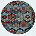HomeRoots Decor 7'10' Round Polypropelene Red Area Rug