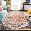 SAFAVIEH Madison Collection X-Large Area Rug - 12 x 15, Ivory & Orange, Medallion Distressed Design, Non-Shedding & Easy Care,