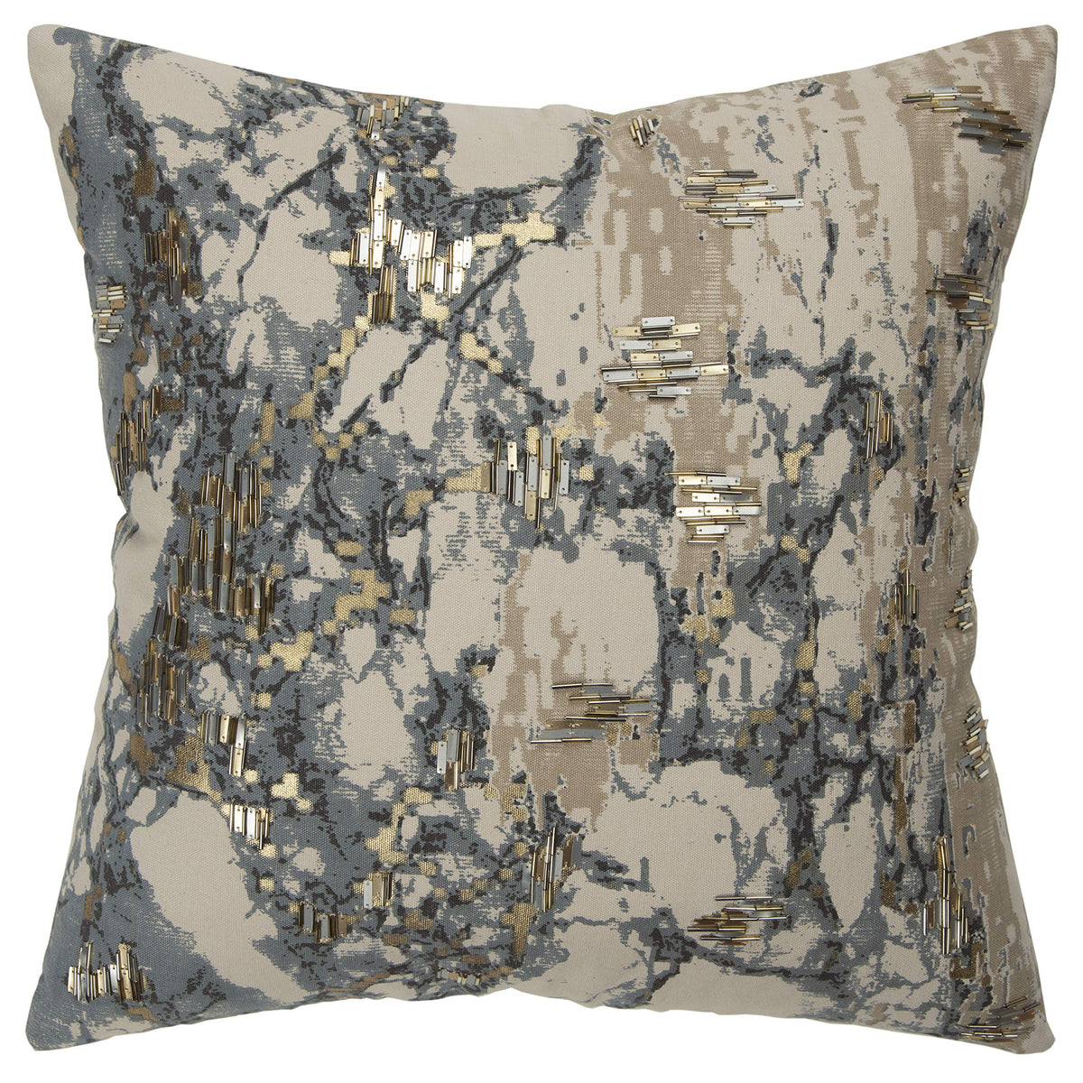 Rizzy Home Abstract 20" x 20" Cotton Canvas Pillow Cover in Natural