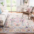 SAFAVIEH Madison Collection X-Large Area Rug - 12 x 18, Fuchsia & Ivory, Snowflake Medallion Distressed, Non-Shedding & Easy C