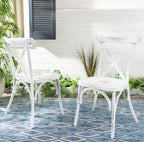 Safavieh Outdoor Collection Elia Distressed White Stackable Chair (Set Of 2)