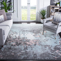 SAFAVIEH Glacier Collection 27 x 5 Blue/Pink GLA125L Modern Abstract Non-Shedding Living Room Bedroom Area Rug
