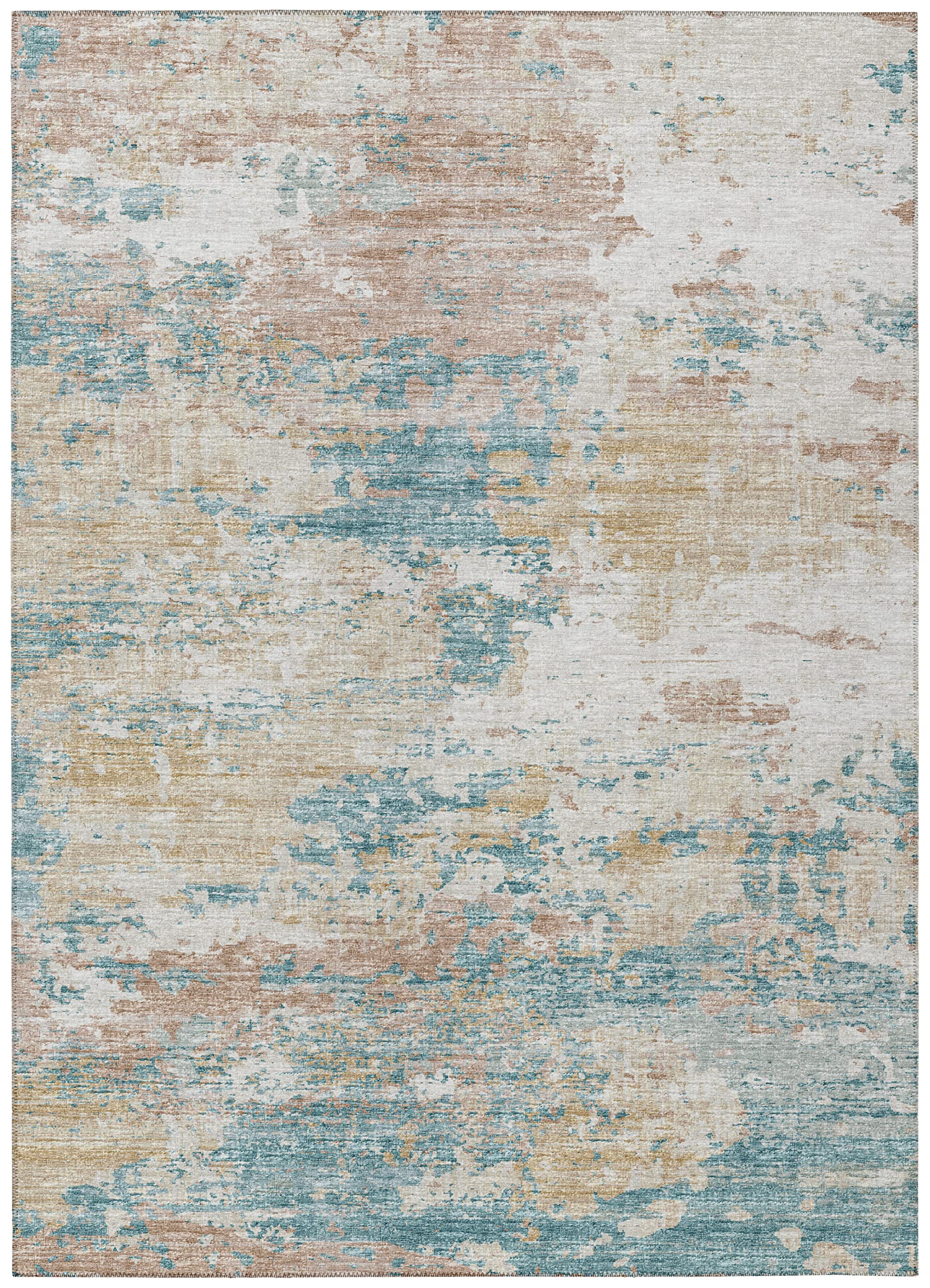 Addison Rugs Indoor/Outdoor Accord Aac34 Teal Washable 9' X 12' Indoor Outdoor Area Rug, Easy Clean, Machine Washable, Non Shedding, Bedroom, Living Room, Dining Room, Kitchen, Patio Rug